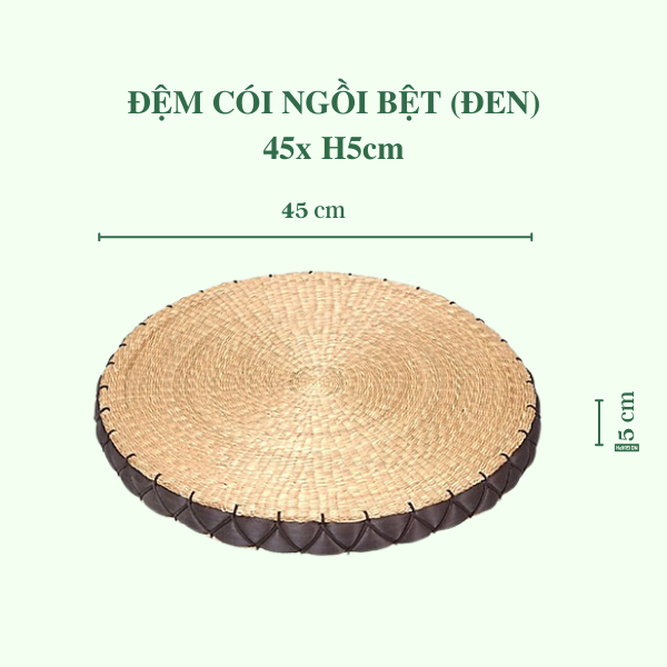 ảnh của sản phẩm Đệm cói chữ nhật đen D45cm số 4