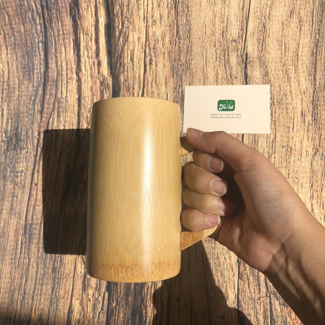 Ly tre có tay cầm - Bamboo cup with handle giá 80,000 đang rẻ nhất thị trường