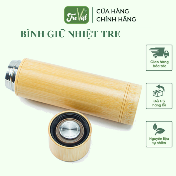 ảnh của sản phẩm Bình giữ nhiệt vỏ tre 5 đốt - Bamboo Thermos Flask số 5