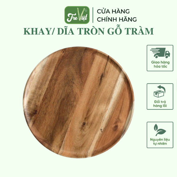 ảnh của sản phẩm Khay gỗ tràm trang trí nhiều kích thước - Acacia round tray (Hàng sẵn SLL) số 10