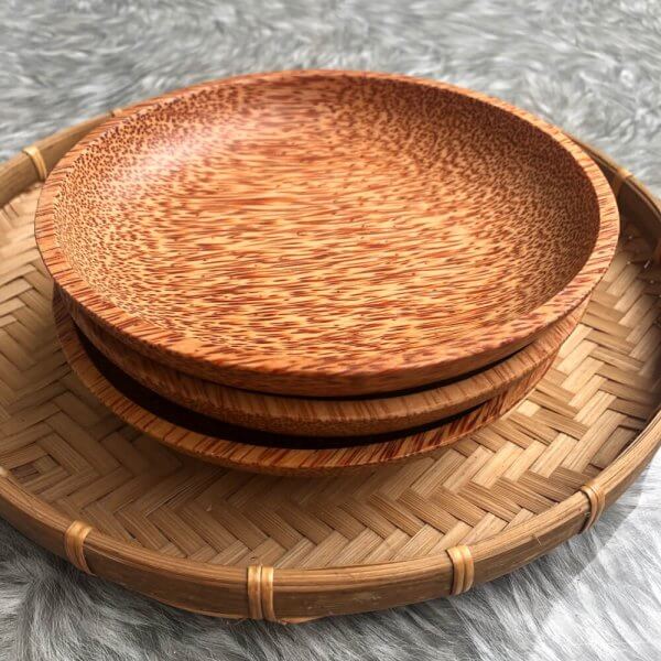 Dĩa gỗ dừa hình tròn - Coconut Wood Plate giá 70,000 đang rẻ nhất thị trường