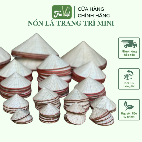 Nón lá Huế trang trí deco phong cách đồng quê - Nón lá biểu diễn văn nghệ nhiều kích thước giá 26,000 đang rẻ nhất thị trường