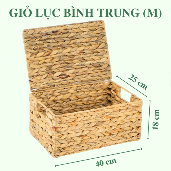 ảnh của sản phẩm Giỏ lục bình đa năng có nắp - Storage basket số 5