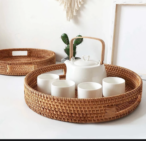 Khay Mây Tròn Lớn 30cm/ 35cm Trang Trí Bàn Ăn giá 200,000 đang rẻ nhất thị trường