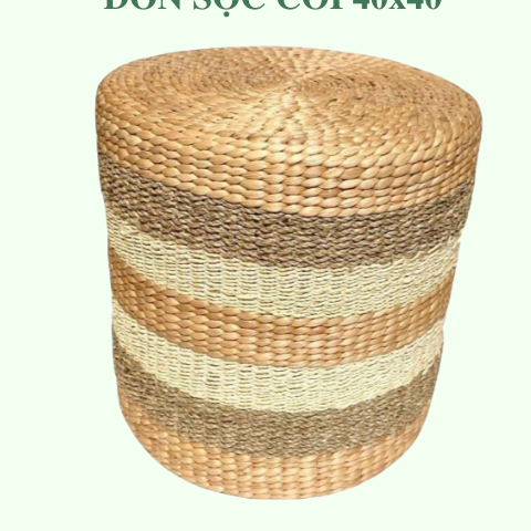 Ghế Đôn Lục Bình Sọc Cói 40x40cm - Round Water Hyacinth Woven Ottoman giá 390,000 đang rẻ nhất thị trường