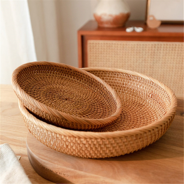 ảnh của sản phẩm Dĩa mây đựng đồ - Dĩa mây guột decor trang trí - Rattan Plate số 4