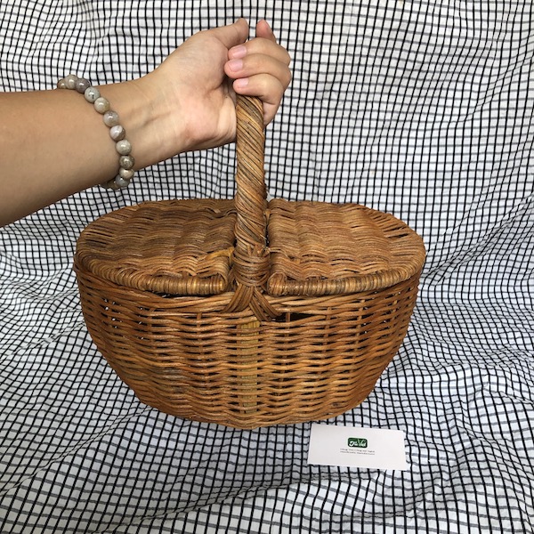 ảnh của sản phẩm Giỏ Mây Picnic Có Nắp Đựng Đồ - Giỏ Mây Đi Du Lịch, Dã Ngoại để Chụp Ảnh/ Trang Trí số 4