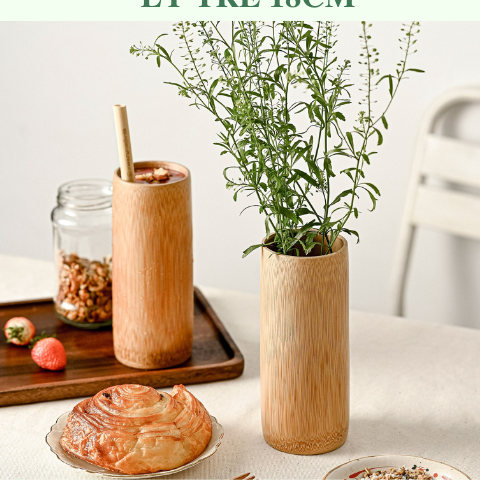 Ly tre đẹp - Cốc uống nước bằng tre cao 18cm - Bamboo Cup giá 80,000 đang rẻ nhất thị trường
