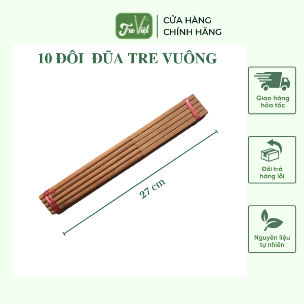 ảnh của sản phẩm Đũa tre tự nhiên không hoá chất - Bamboo Chopsticks số 4