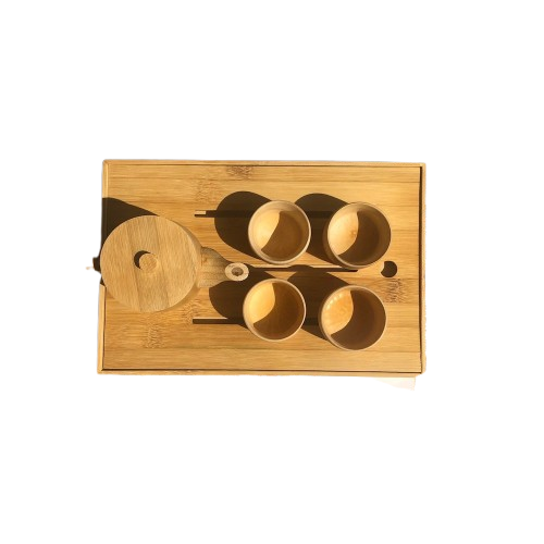 ảnh của sản phẩm Bộ Khay Trà Bằng Tre Đẹp Mộc Mạc - Bộ Ấm Trà Tre số 5