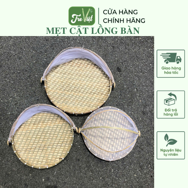 Mẹt Cật Tre Lồng Bàn/ Mẹt Lồng Bàn Đậy Đồ Ăn Tránh Bụi/ Ruồi Muỗi - Bamboo Food Storage Tray With Cover giá 50,000 đang rẻ nhất thị trường