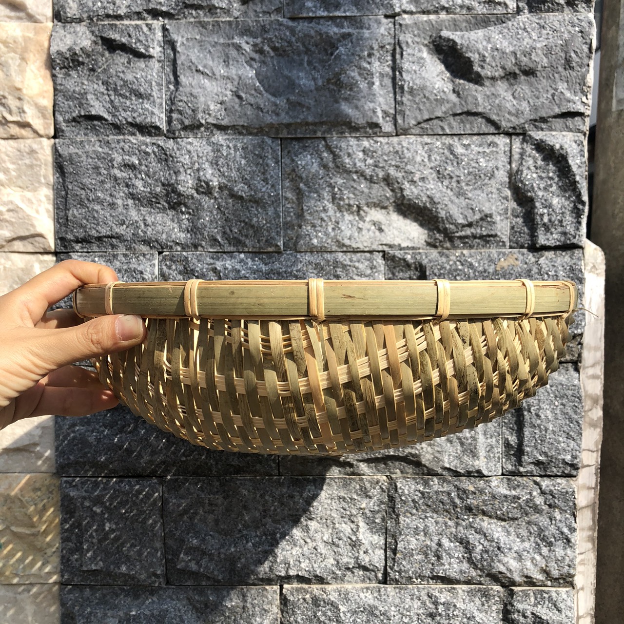 ảnh của sản phẩm Rổ Cật Tre cạp mây - Rá Tre Xanh Đựng Đồ Decor Trang Trí số 7