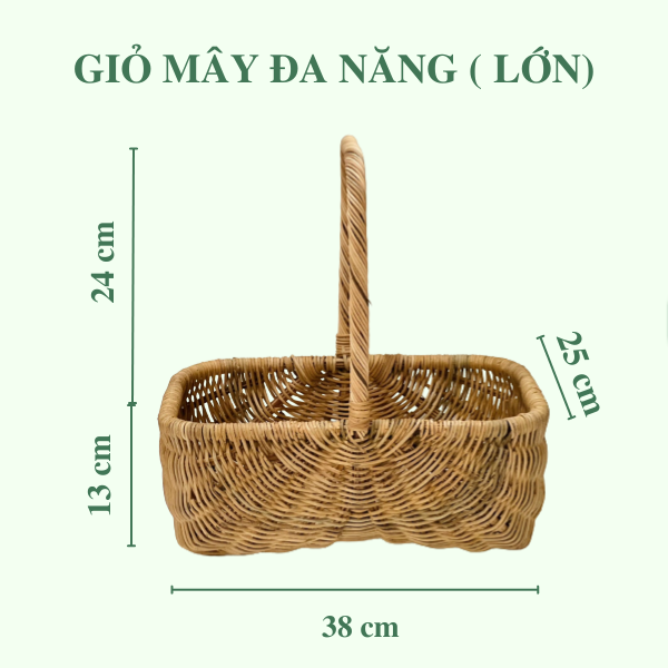 Giỏ Mây Picnic Đựng Đồ Đa Năng (không nắp không lót) - Picnic Basket giá 220,000 đang rẻ nhất thị trường