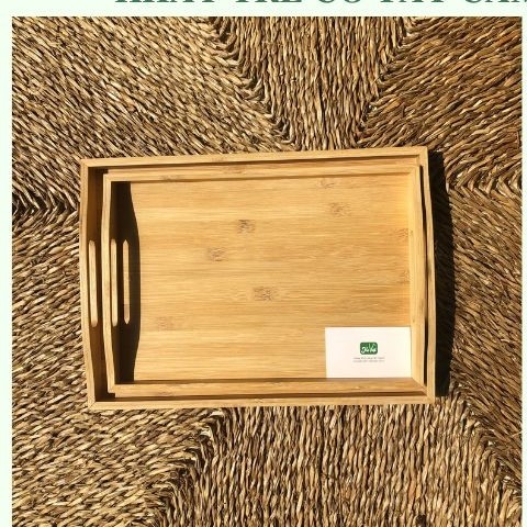 Khay Tre Đựng Trà Đựng Đồ Ăn Có Tay Cầm - Bamboo Tray giá 180,000 đang rẻ nhất thị trường