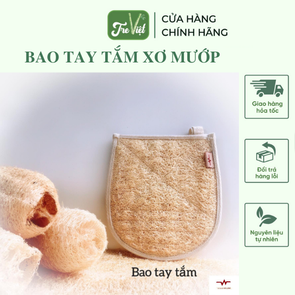 Bao Tay Tắm Bằng Xơ Mướp Tự Nhiên - Găng Tay Tắm Tẩy Da Chết giá 77,000 đang rẻ nhất thị trường