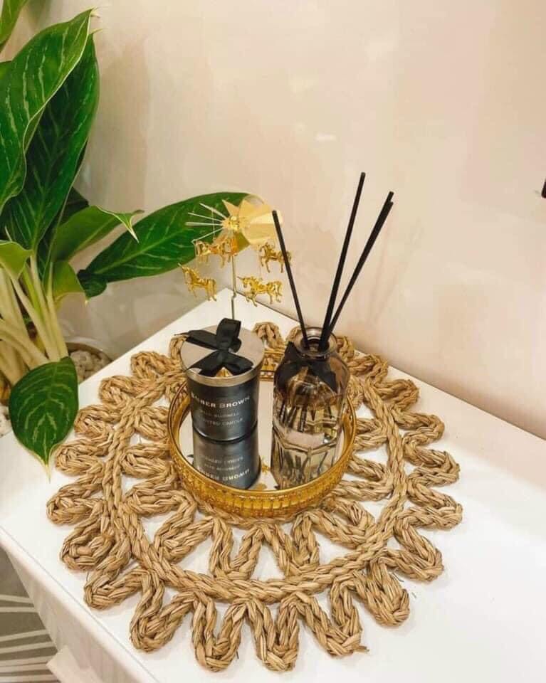 ảnh của sản phẩm Thảm cói - Tấm lót hoạ tiết - Trải bàn, decor, trang trí tường số 5
