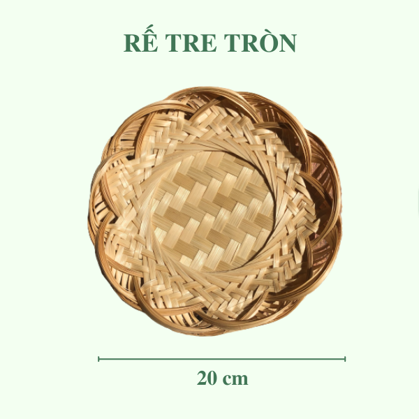 Rế tre tròn - Đĩa tre cánh sen lót nồi, đựng hoa quả giá 22,000 đang rẻ nhất thị trường
