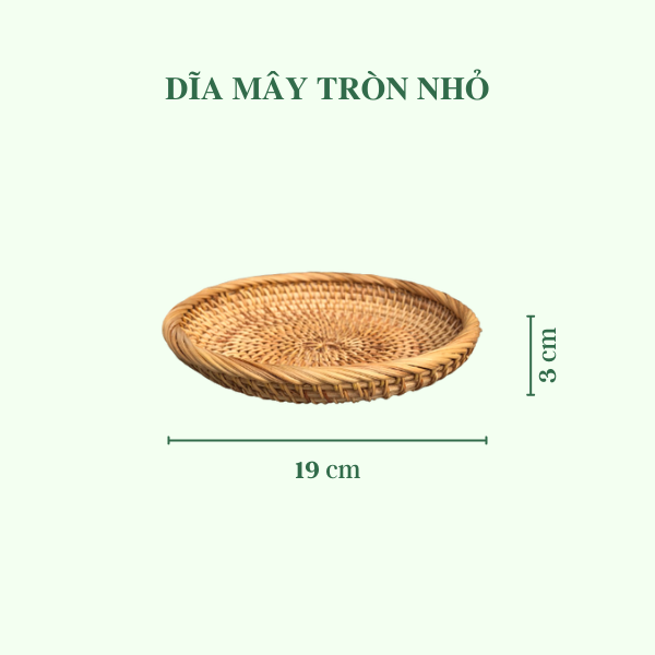 ảnh của sản phẩm Dĩa mây đựng đồ - Dĩa mây guột decor trang trí - Rattan Plate số 8
