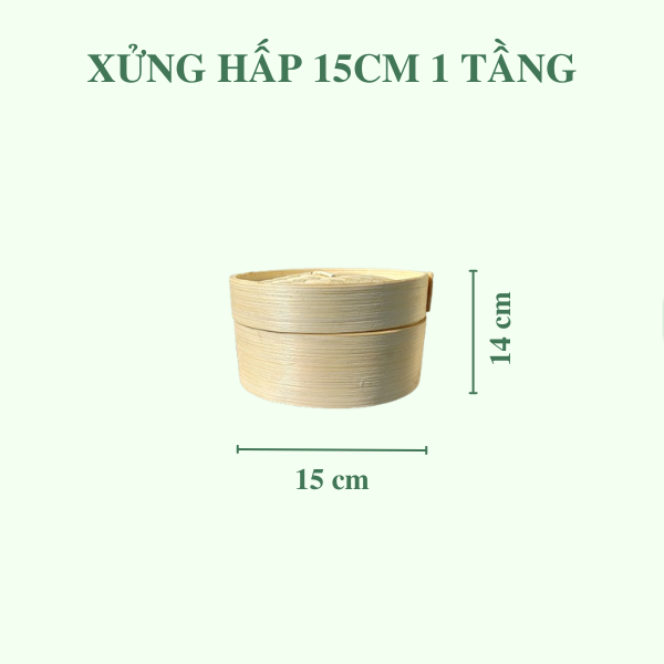 ảnh của sản phẩm Lồng Hấp Tre, Xửng Hấp Bánh Bao Há Cảo 1 tầng 2 tầng - Bamboo Steamer số 6