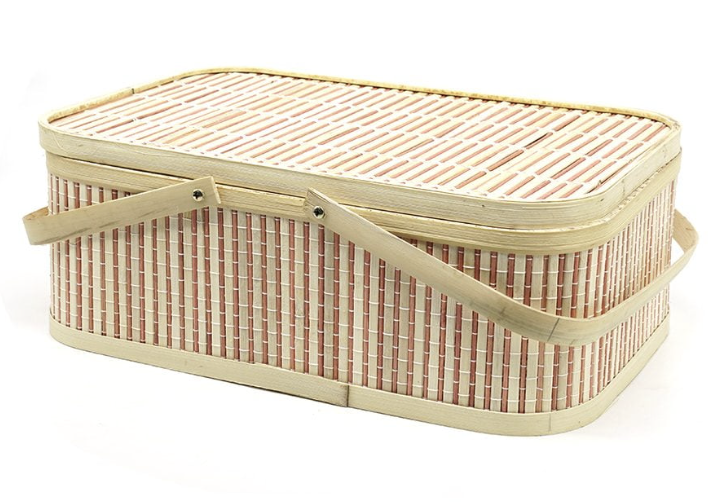 ảnh của sản phẩm Hộp Đựng Quà Tết Nâu - Giỏ Quà Tết - Hộp Vali Tre Nâu - Giỏ Picnic Tre - Bamboo Picnic Basket số 7