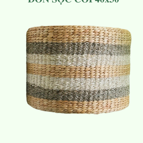 Ghế Đôn Lục Bình Sọc Cói 40x30cm - Round Water Hyacinth Woven Ottoman giá 360,000 đang rẻ nhất thị trường