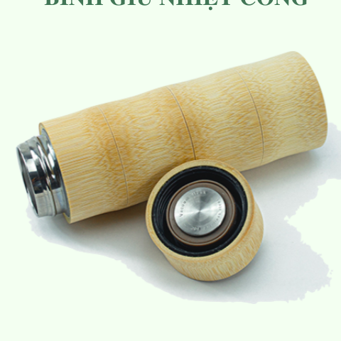 Bình giữ nhiệt vỏ tre 5 đốt - Bamboo Thermos Flask giá 270,000 đang rẻ nhất thị trường