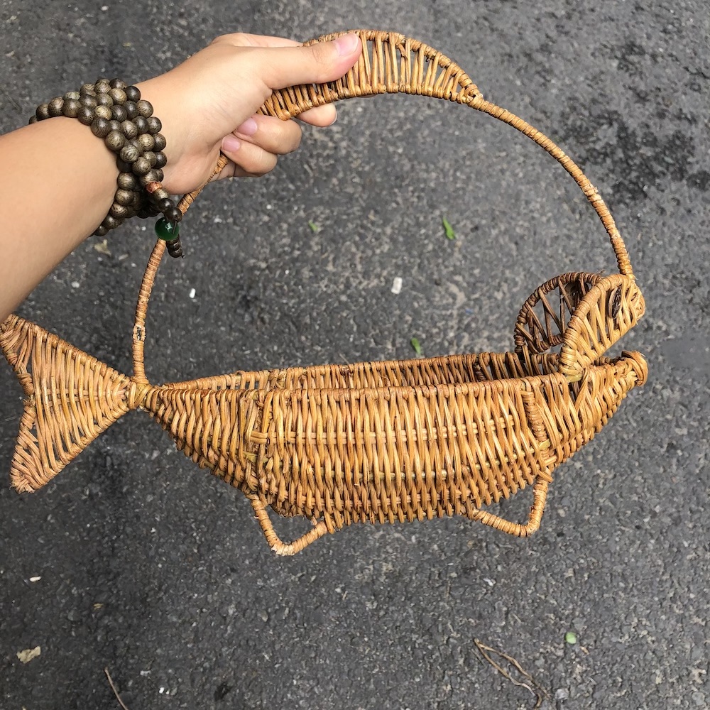 ảnh của sản phẩm Rổ mây trang trí decor hình con cá đựng trái cây/ bánh kẹo số 4