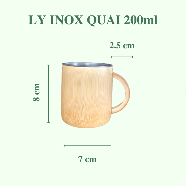 Ly Tre Inox Có Tay Cầm - Bamboo Cup giá 80,000 đang rẻ nhất thị trường