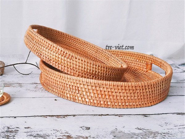 ảnh của sản phẩm Khay Mây Tròn Lớn 30cm/ 35cm Trang Trí Bàn Ăn số 6