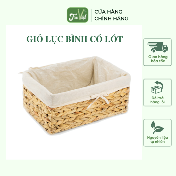 Giỏ lục bình đa năng có lót - Storage basket giá 120,000 đang rẻ nhất thị trường