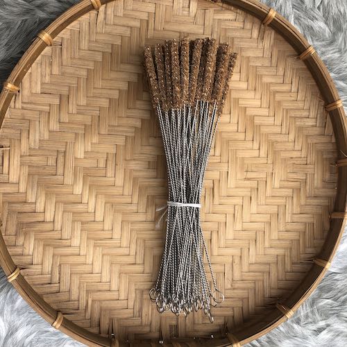 ảnh của sản phẩm Cọ rửa ống hút xơ dừa thân inox - Coconut Fiber Brush số 4