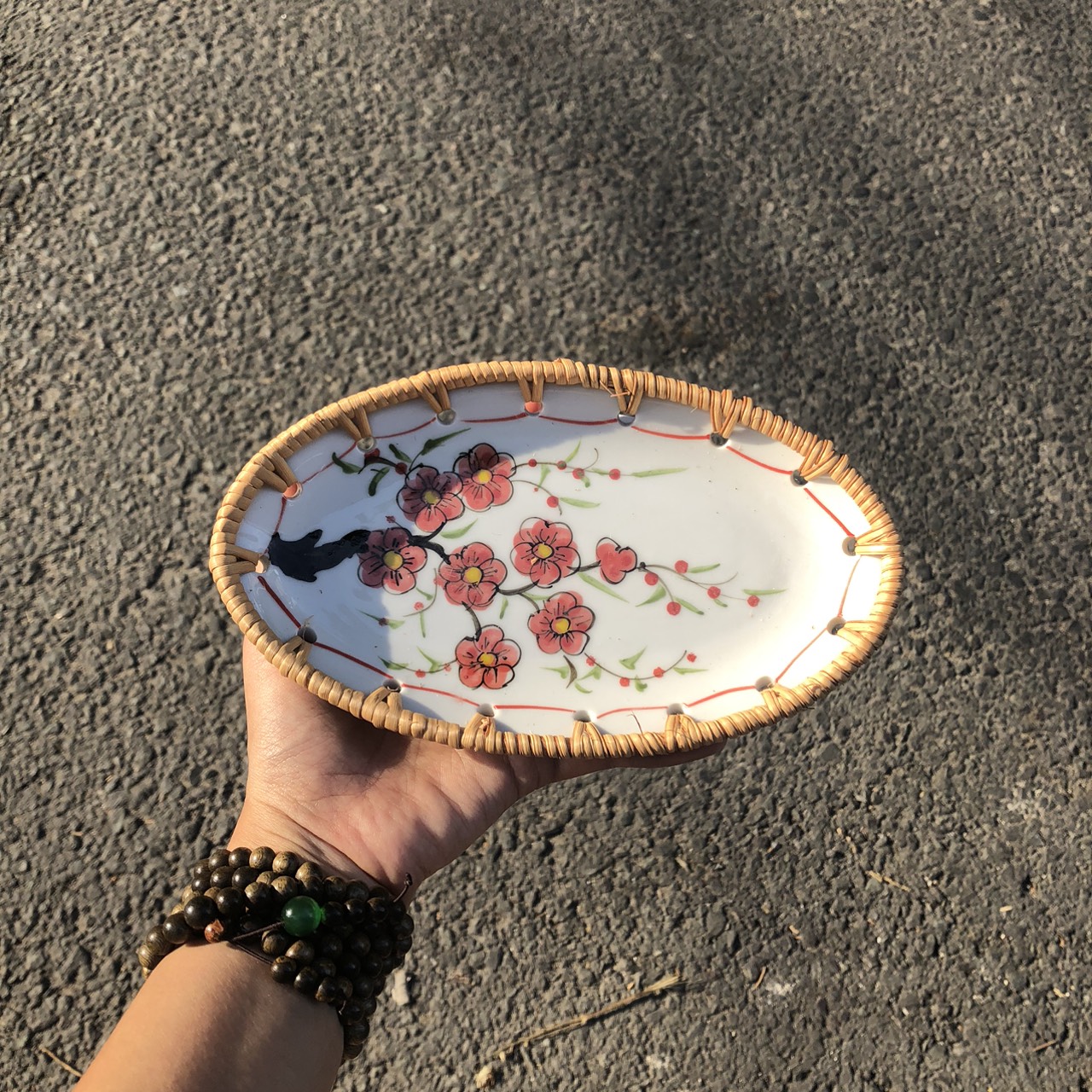 ảnh của sản phẩm Đĩa Sứ Đan Mây - Đĩa Mây Oval Kết Hợp Gốm Sứ số 16