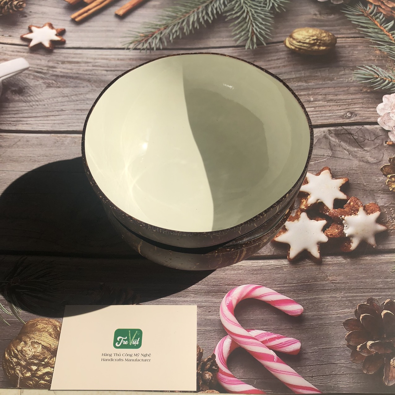 Gáo Dừa Tráng Men Sứ Trắng Thủ Công - Coconut Bowl giá 60,000 đang rẻ nhất thị trường