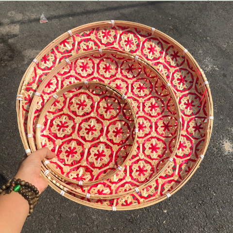 Mẹt tre hoa thị - Mẹt tre trang trí treo tường decor giá 50,000 đang rẻ nhất thị trường