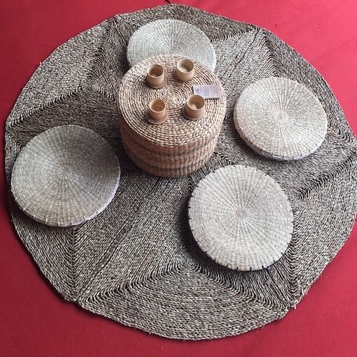 ảnh của sản phẩm Ghế Đôn Lục Bình Sọc Cói 40x40cm - Round Water Hyacinth Woven Ottoman số 5