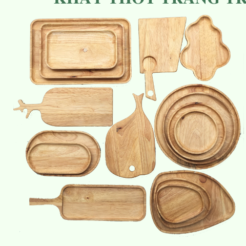 Khay gỗ trang trí đựng đồ ăn chụp ảnh - Thớt gỗ decor cho nhà hàng/ khách sạn/ quán ăn giá 45,000 đang rẻ nhất thị trường