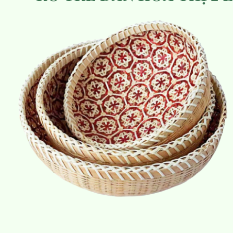 Rổ Tre Đan Hoa Thị 2 Lớp, Rổ Đựng Đồ Đa Năng Dùng Trang Trí Bàn Ăn - Bamboo Storage Basket giá 100,000 đang rẻ nhất thị trường