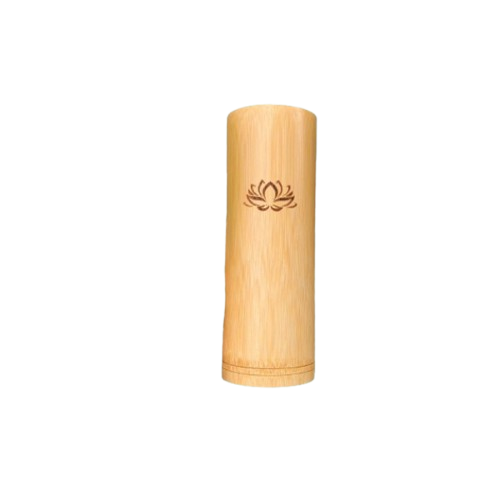 ảnh của sản phẩm Ống đựng nhang bằng tre - Ống tre cắm nhang đẹp có khắc hoa sen số 8