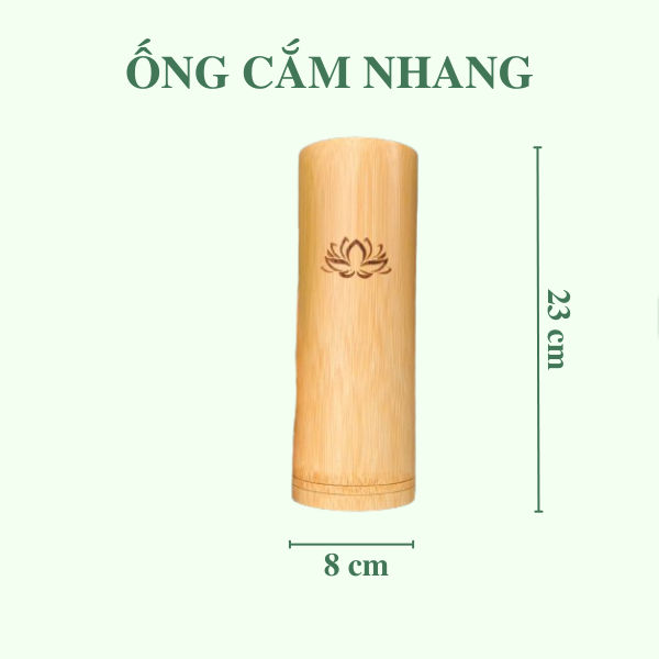 Ống đựng nhang bằng tre - Ống tre cắm nhang đẹp có khắc hoa sen giá 56,000 đang rẻ nhất thị trường