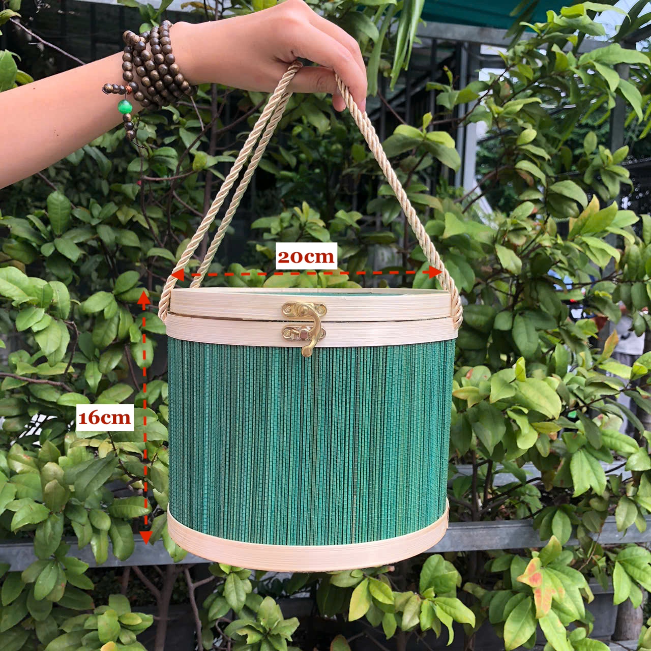 ảnh của sản phẩm Hộp mành tre tròn nhiều màu đựng quà tặng - Giỏ đựng quà đẹp số 13