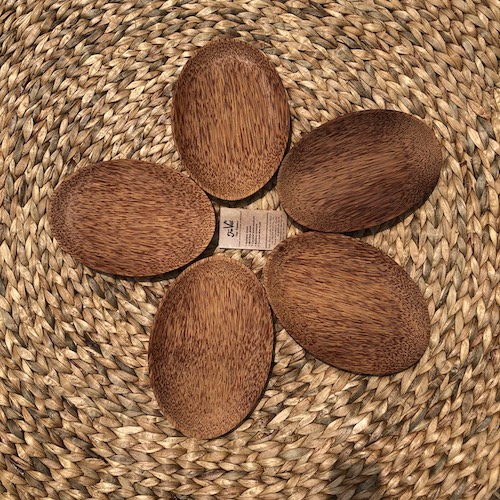 ảnh của sản phẩm Dĩa oval gỗ dừa - Coconut Wood Oval Plate số 5