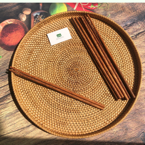 Mâm mây ăn cơm vintage - Mâm trang trí đựng đồ ăn 50cm giá 400,000 đang rẻ nhất thị trường