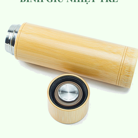 Bình giữ nhiệt bằng tre - Bamboo Thermos Flask 500ml giá 230,000 đang rẻ nhất thị trường