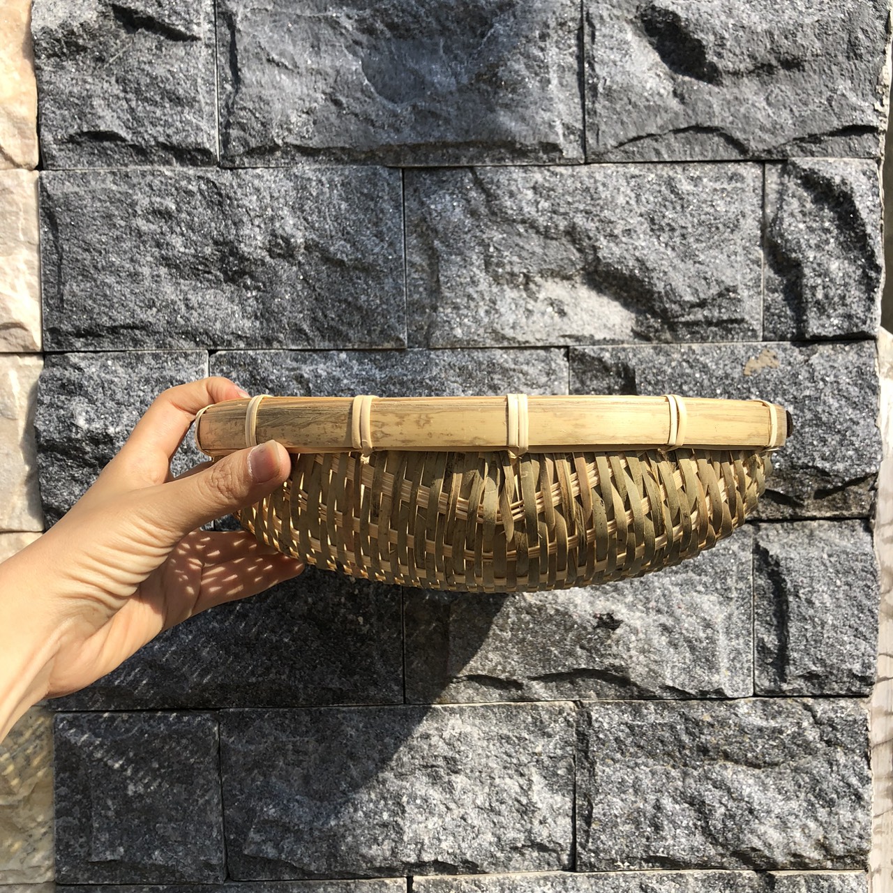 ảnh của sản phẩm Rổ Cật Tre cạp mây - Rá Tre Xanh Đựng Đồ Decor Trang Trí số 5