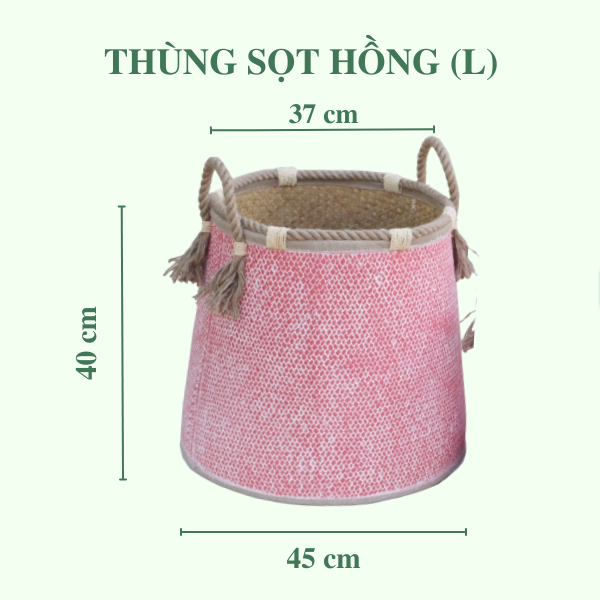 Thùng Sọt Đựng Đồ Lớn - Thùng Sọt Cỏ Bàng Sơn Hồng - Xanh giá 350,000 đang rẻ nhất thị trường
