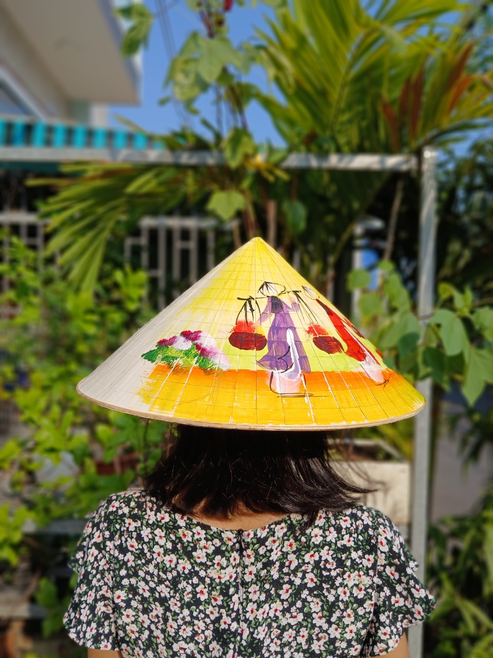 ảnh của sản phẩm Nón lá Huế vẽ trang trí decor phong cách đồng quê -  Nón lá biểu diễn văn nghệ nhiều kích thước số 5