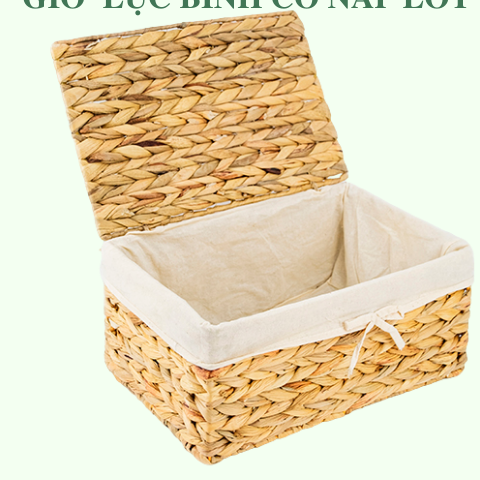 Bộ 3 giỏ lục bình đa năng nắp lót giá 150,000 đang rẻ nhất thị trường