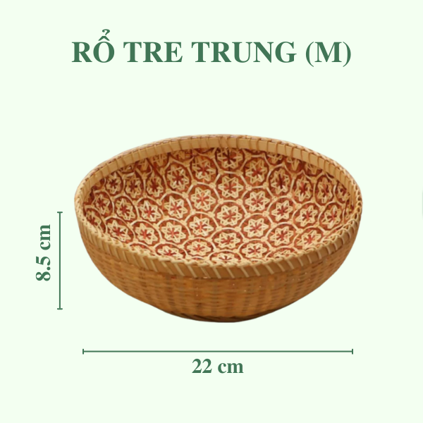 ảnh của sản phẩm Rổ Tre Đan Hoa Thị 2 Lớp, Rổ Đựng Đồ Đa Năng Dùng Trang Trí Bàn Ăn - Bamboo Storage Basket số 6
