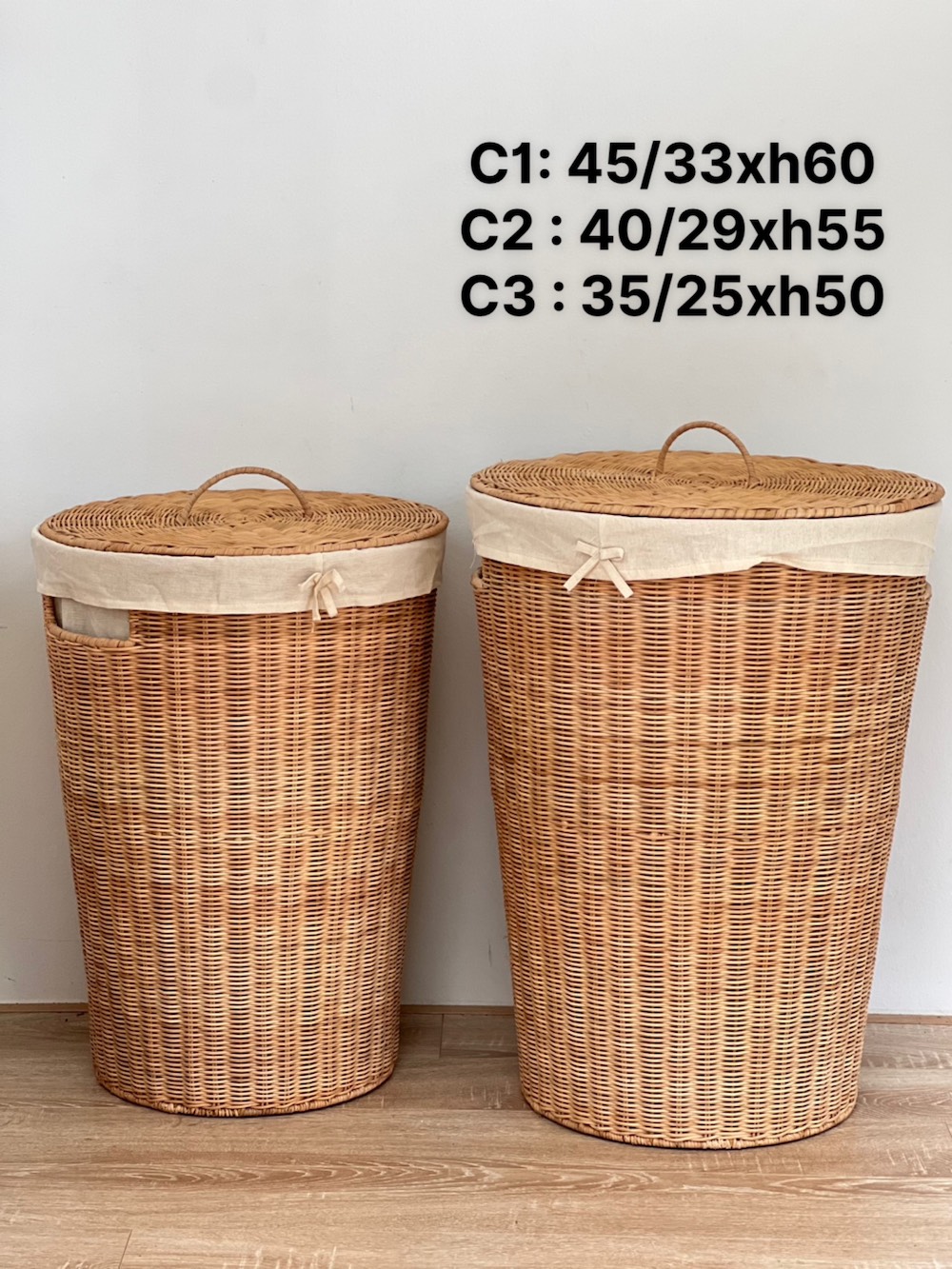Thùng Sọt Tròn Đựng Quần Áo siêu to - Thùng Đựng Đồ Mây có vải lót giá 450,000 đang rẻ nhất thị trường