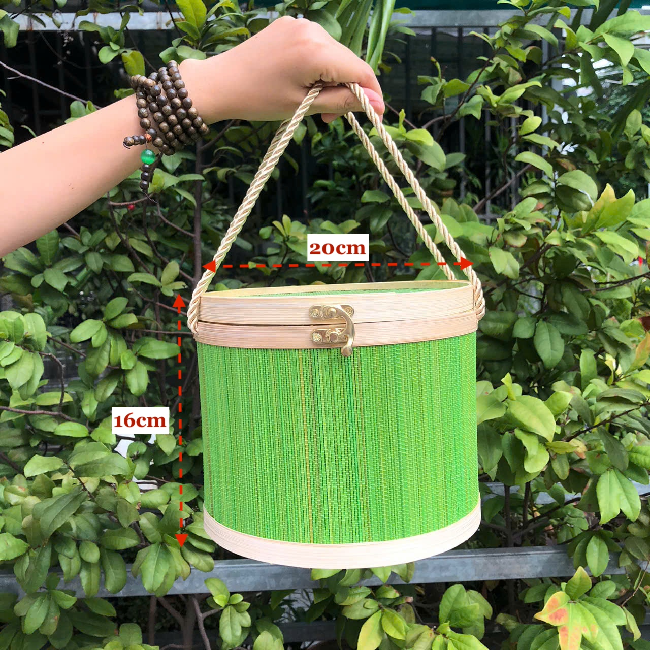 ảnh của sản phẩm Hộp mành tre tròn nhiều màu đựng quà tặng - Giỏ đựng quà đẹp số 14